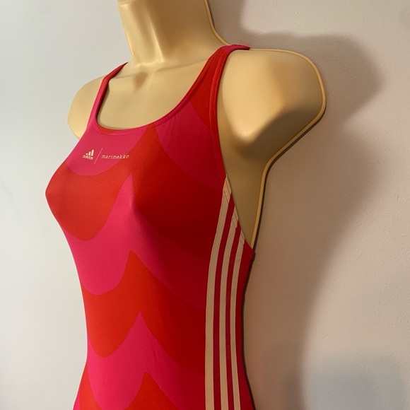 Adidas xMarimekko SH3.RO 3-Stripes one piece Swimsuit Magenta/ Vivid Red pink 0 - Picture 3 of 8